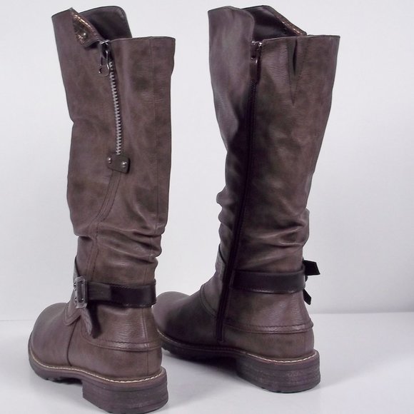 EMMSHU CLESY Tall Boot with Buckle Detail Brown NIB Size 6 - 6.5 - Picture 3 of 9